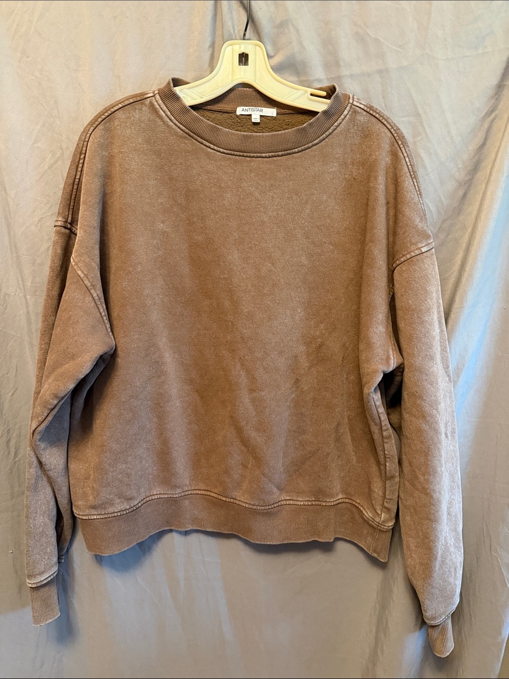 Antistar Women's Washed Brown Crew Sweatshirt